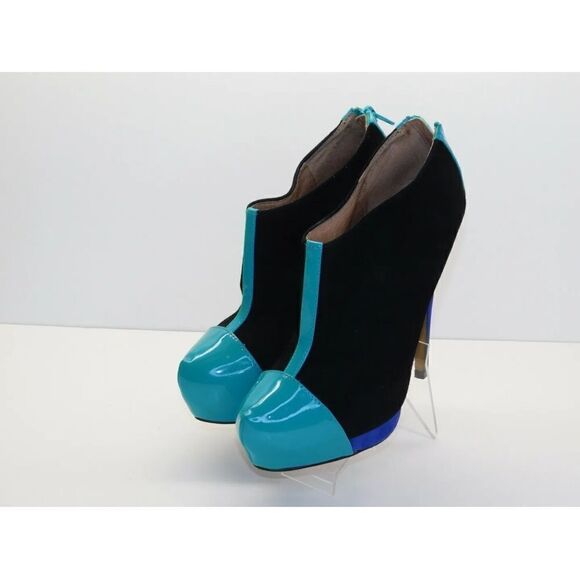 Aldo Color Block Suede Ankle Booties Size 7.  B55 - Picture 4 of 11